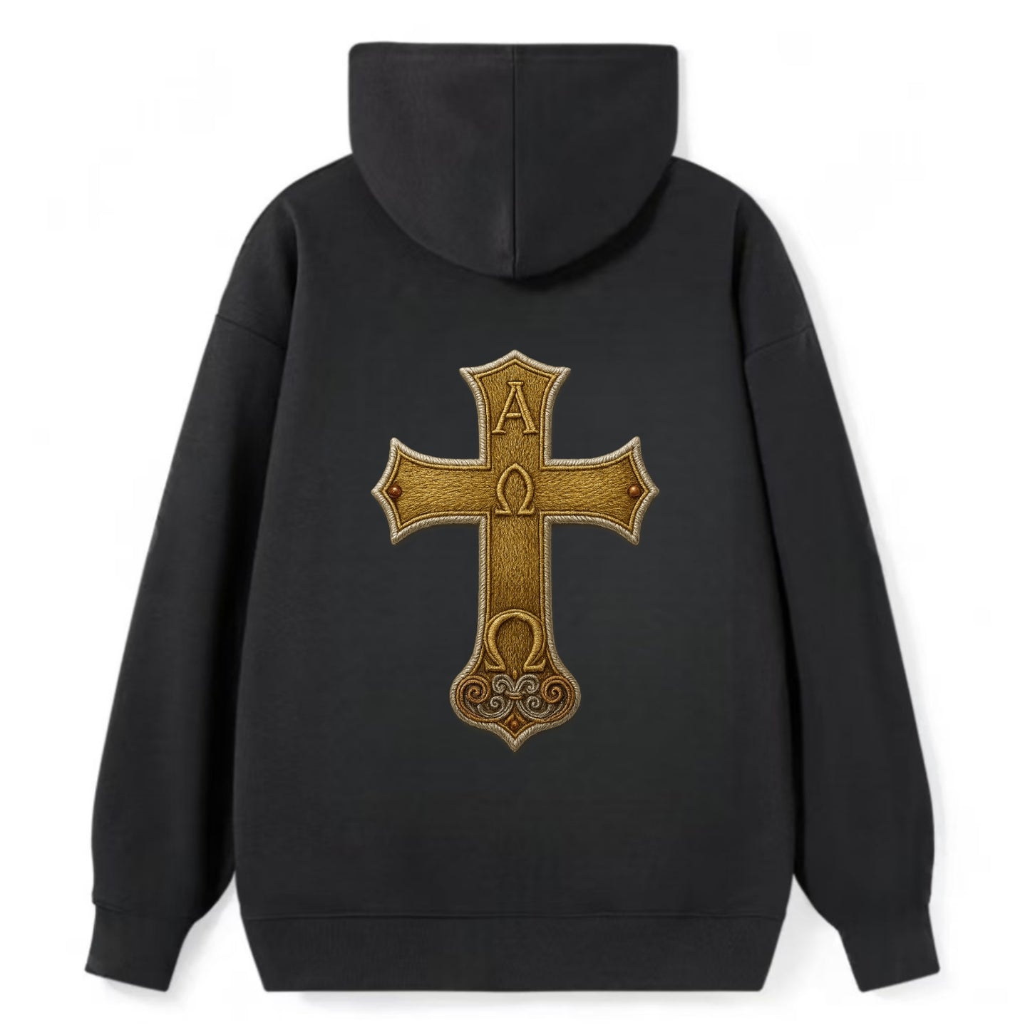 Alpha Omega Cross  - Classic Pullover Hoodie - Black