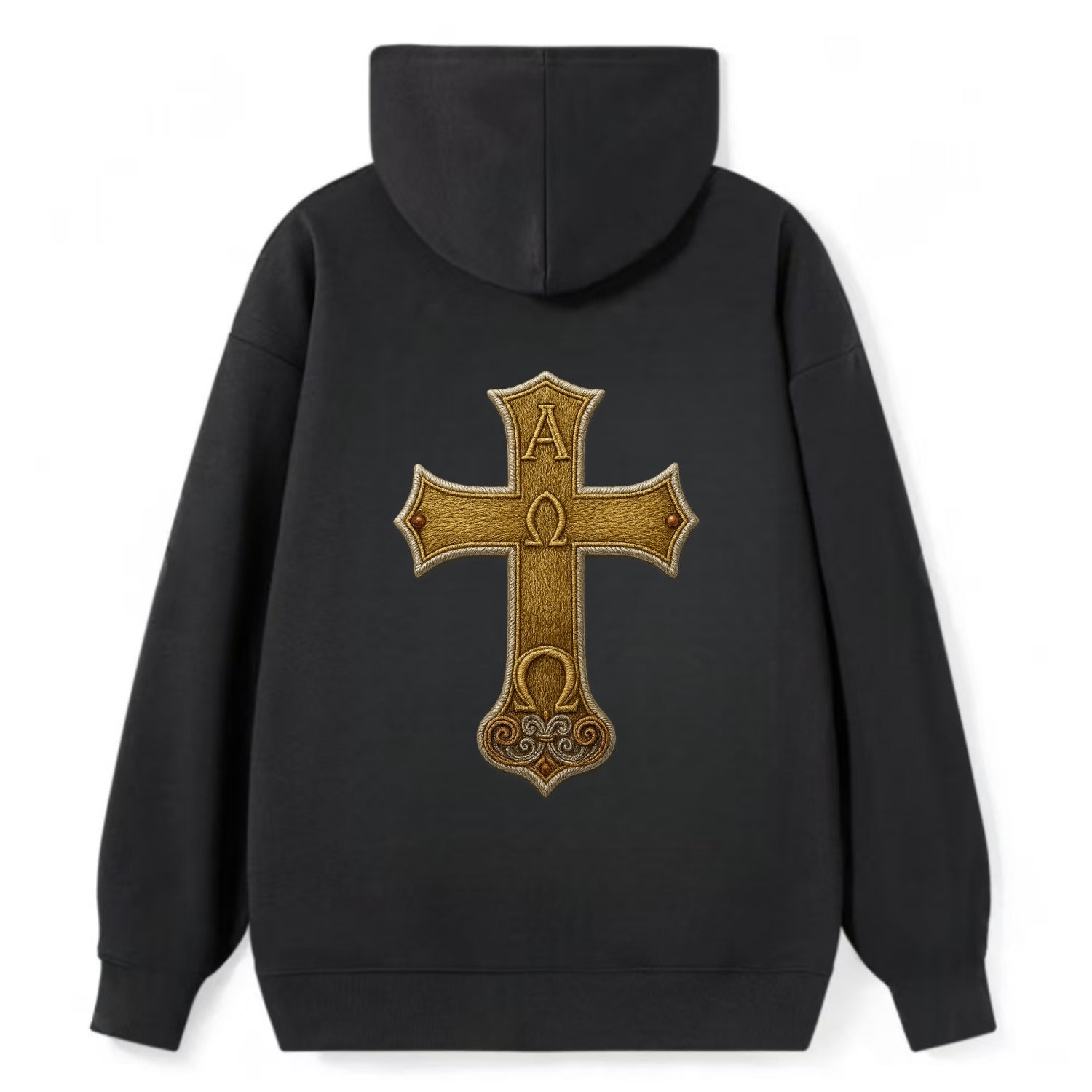 Alpha Omega Cross  - Classic Pullover Hoodie - Black