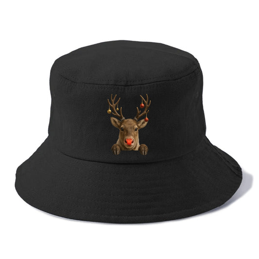 Christmas Reindeer  - Bucket Hat - Black