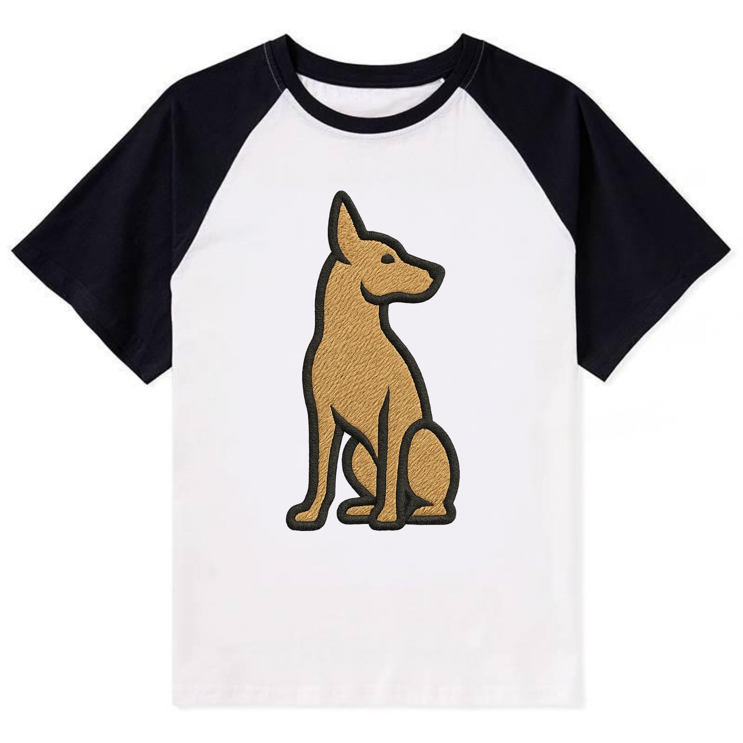 Pharaoh Hound - Tan colored sitting pose Contrast Raglan T-shirt - Black