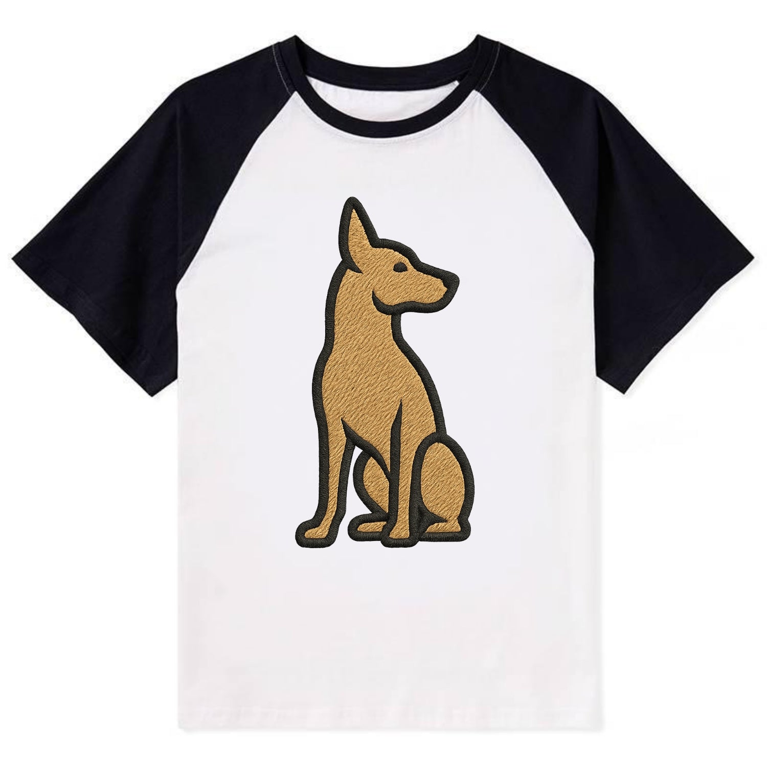 Pharaoh Hound - Tan colored sitting pose Contrast Raglan T-shirt - Black