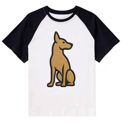 Pharaoh Hound - Tan colored sitting pose Contrast Raglan T-shirt - Black