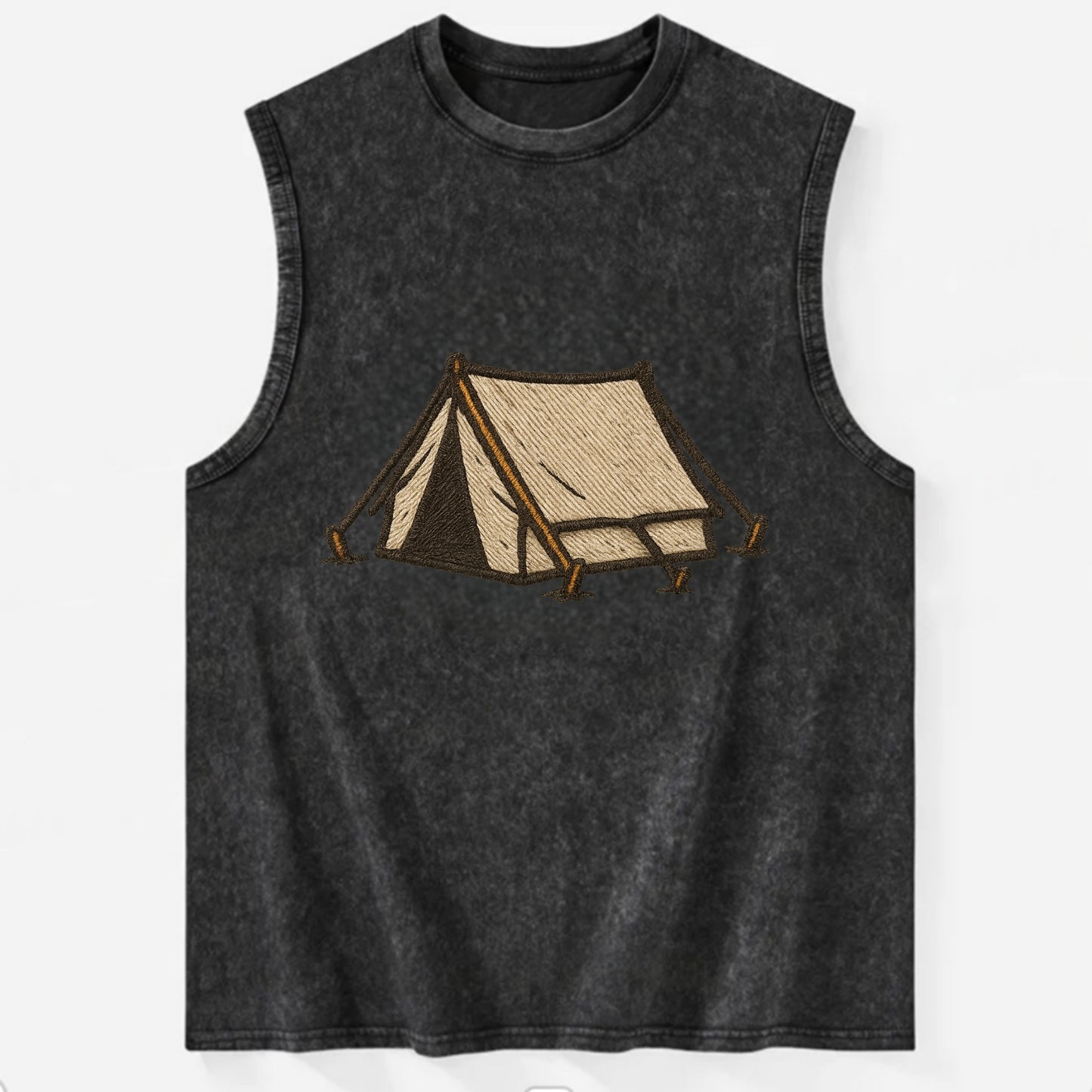 Camping Tent  - Vintage Washed Tank - Black