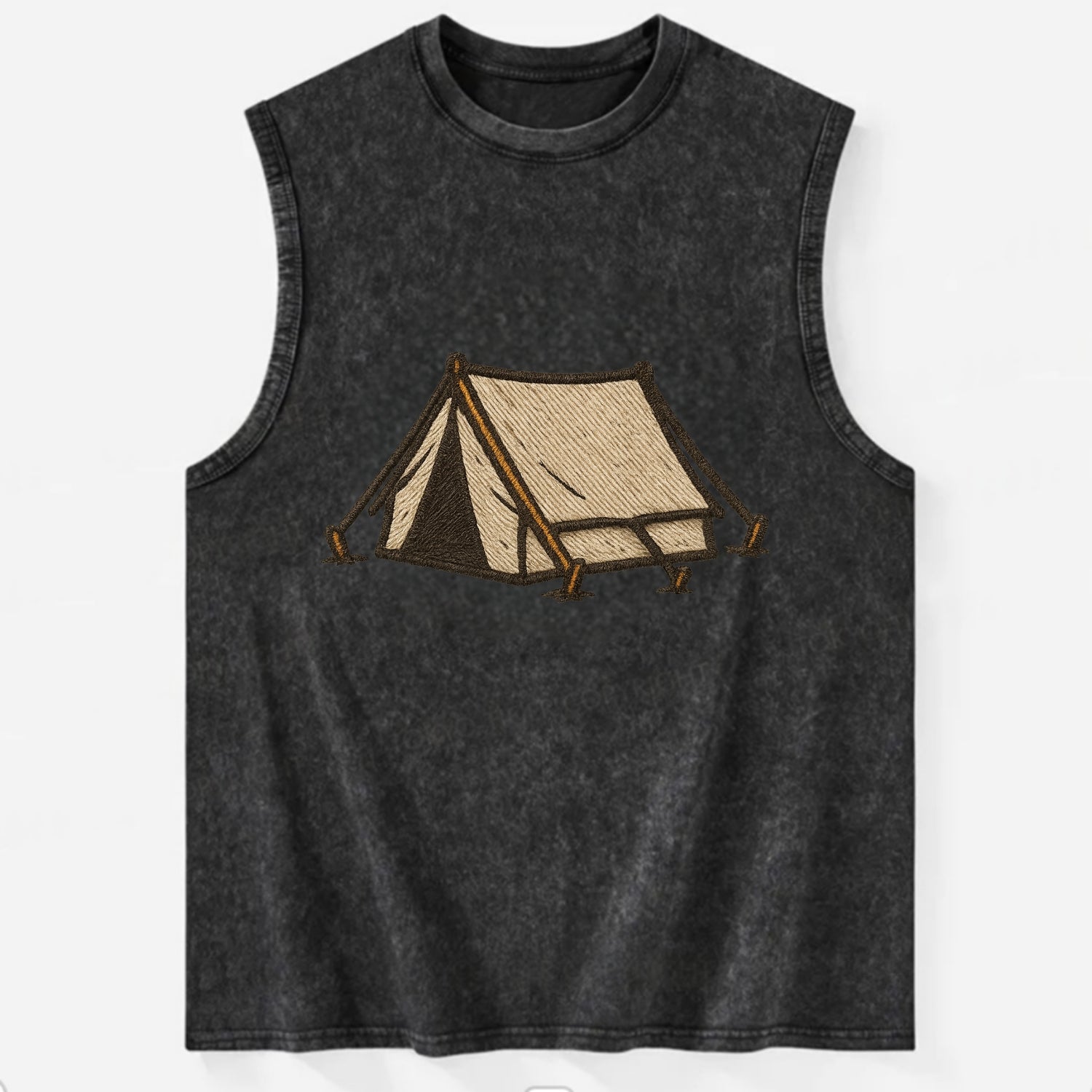 Camping Tent  - Vintage Washed Tank - Black