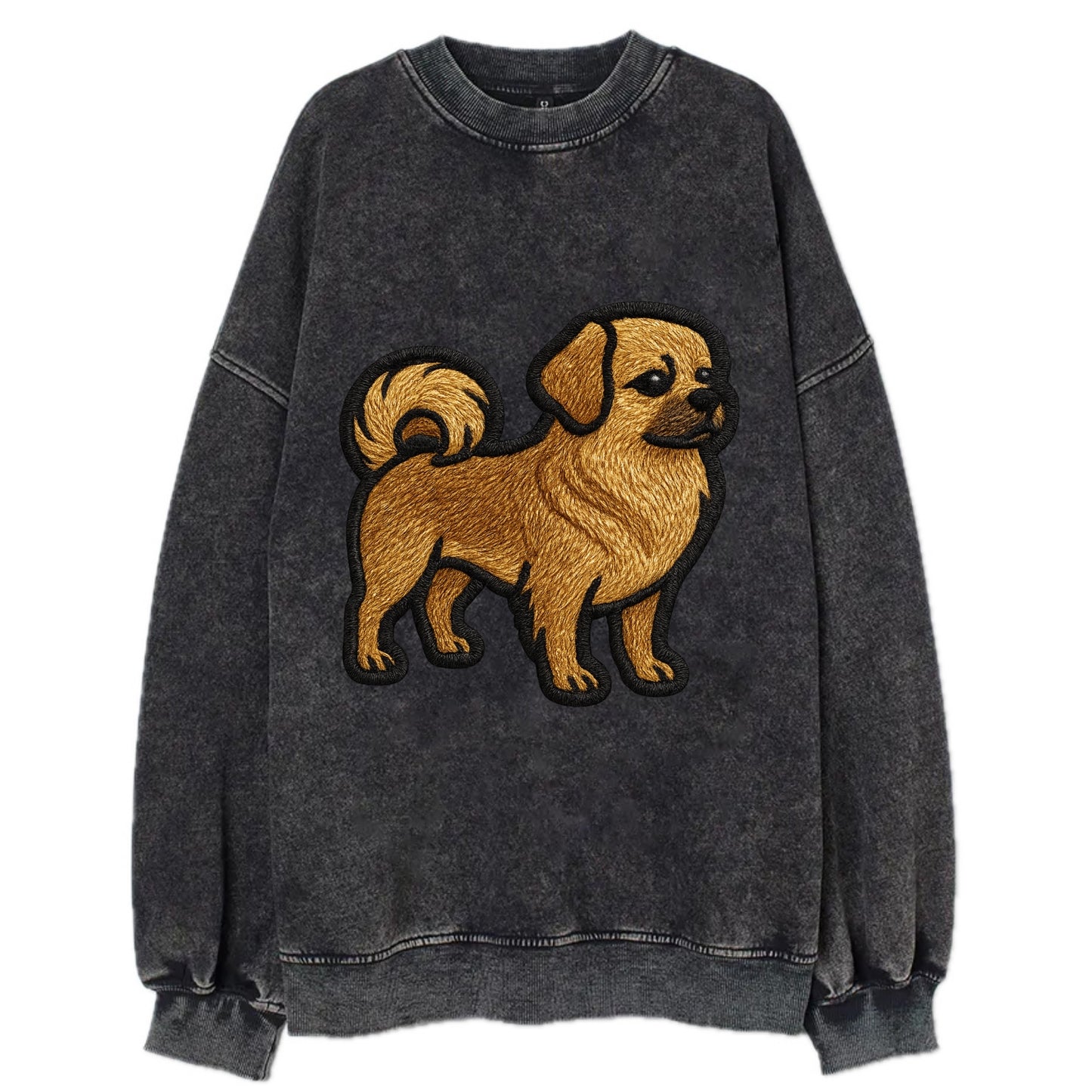Tibetan Spaniel - Modern Tibetan breed d - Vintage Sweatshirt - Black