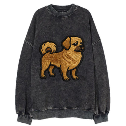 Tibetan Spaniel - Modern Tibetan breed d - Vintage Sweatshirt - Black