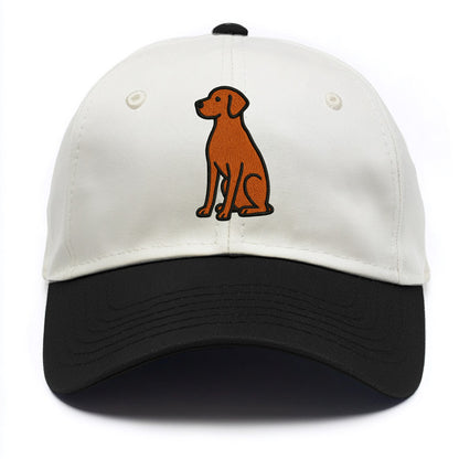 Vizsla - Rust colored sitting pose - Two Tone Cap - Black