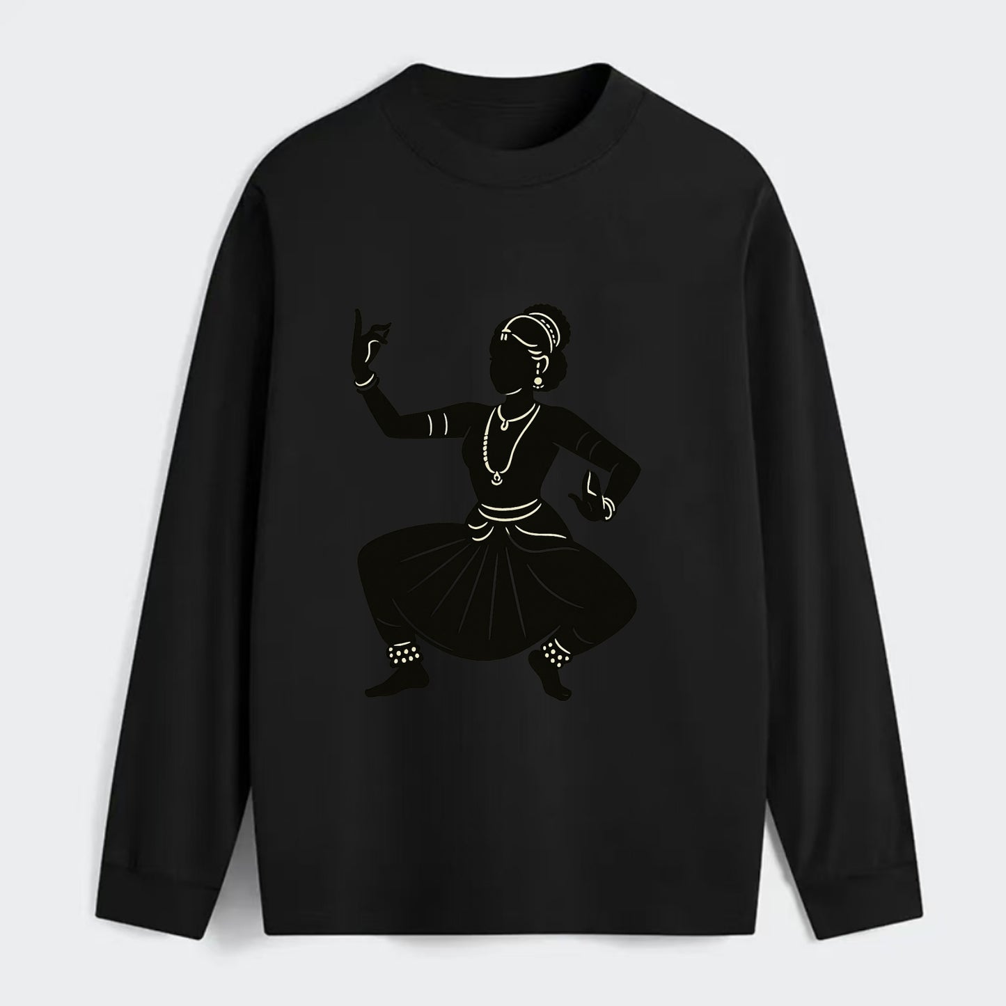 Bharatanatyam classical Indian pose - Classic Long Sleeve Shirt - Black
