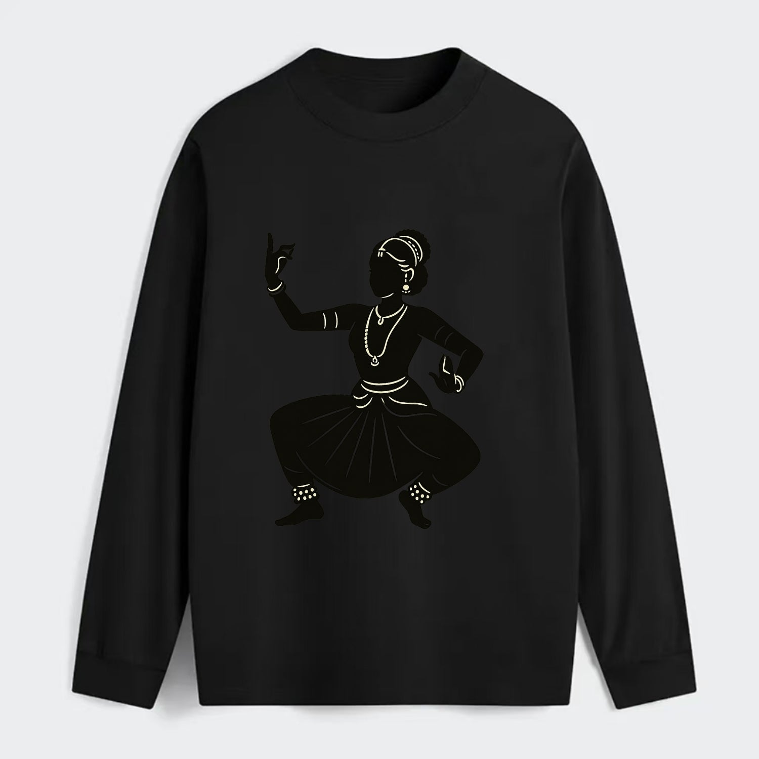 Bharatanatyam classical Indian pose - Classic Long Sleeve Shirt - Black