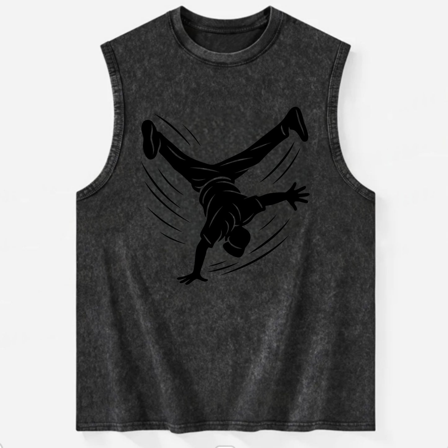 Breakdancer windmill move - Vintage Washed Tank - Black
