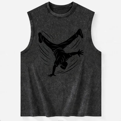 Breakdancer windmill move - Vintage Washed Tank - Black