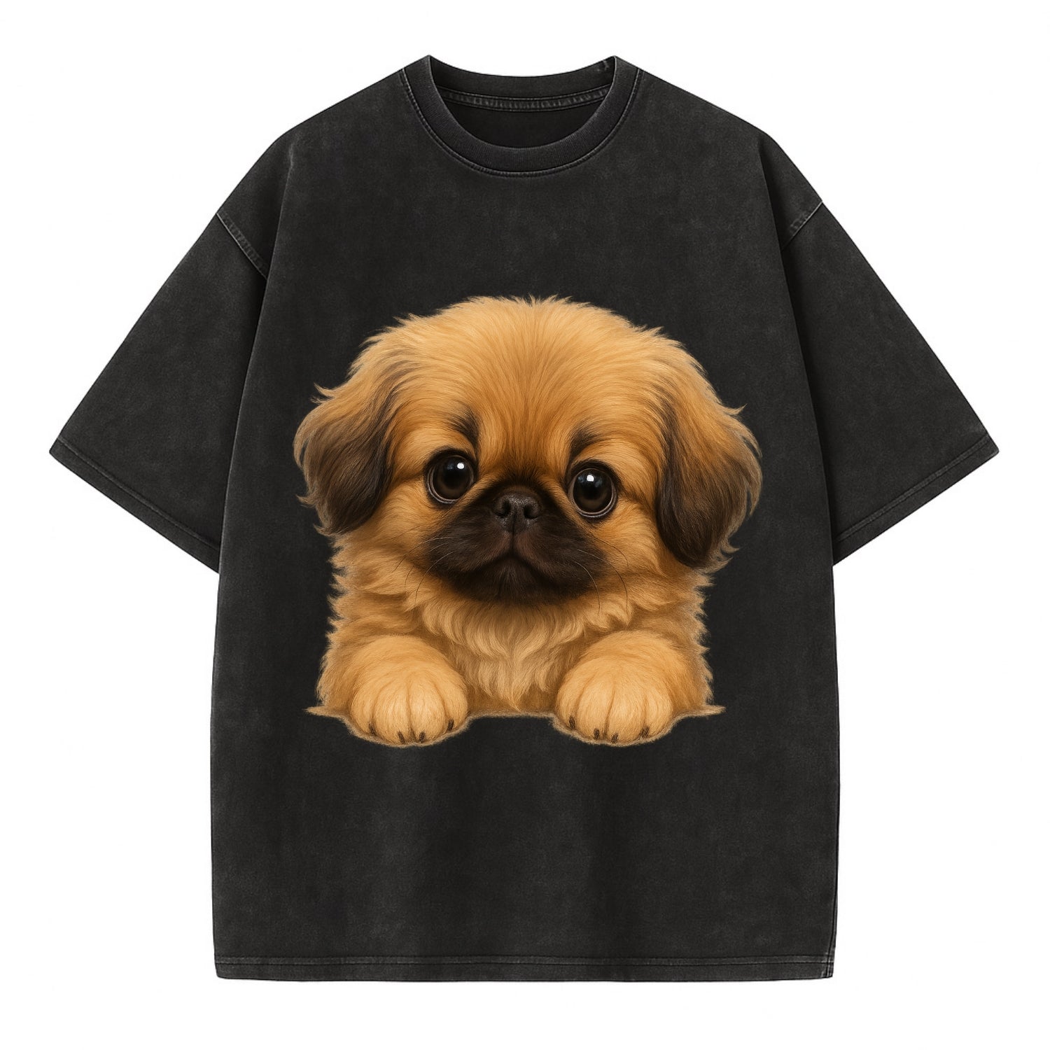 Pekingese  - Vintage T-shirt - Black
