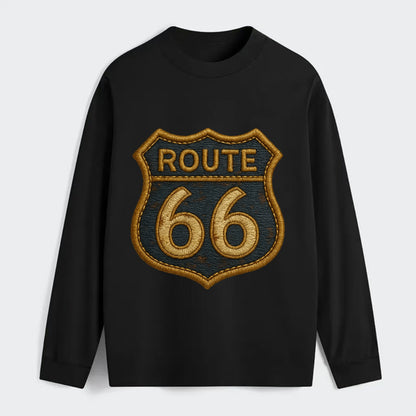 Route 66  - Classic Long Sleeve Shirt - Black