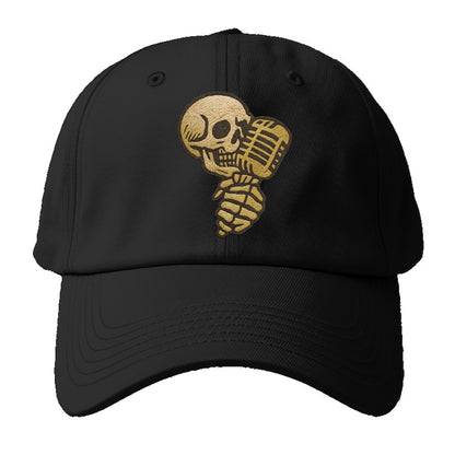 Skull Microphone  - Baseball Cap For Big Heads - Black