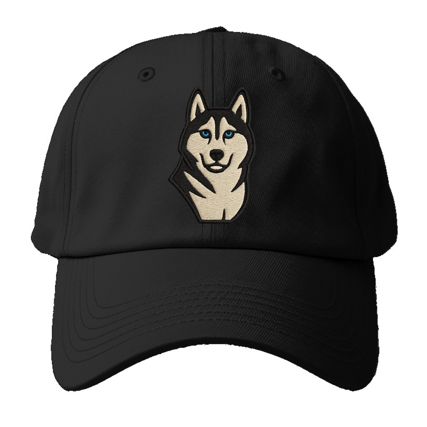 Husky - Blue eyes close-up portrait - Baseball Cap - Black