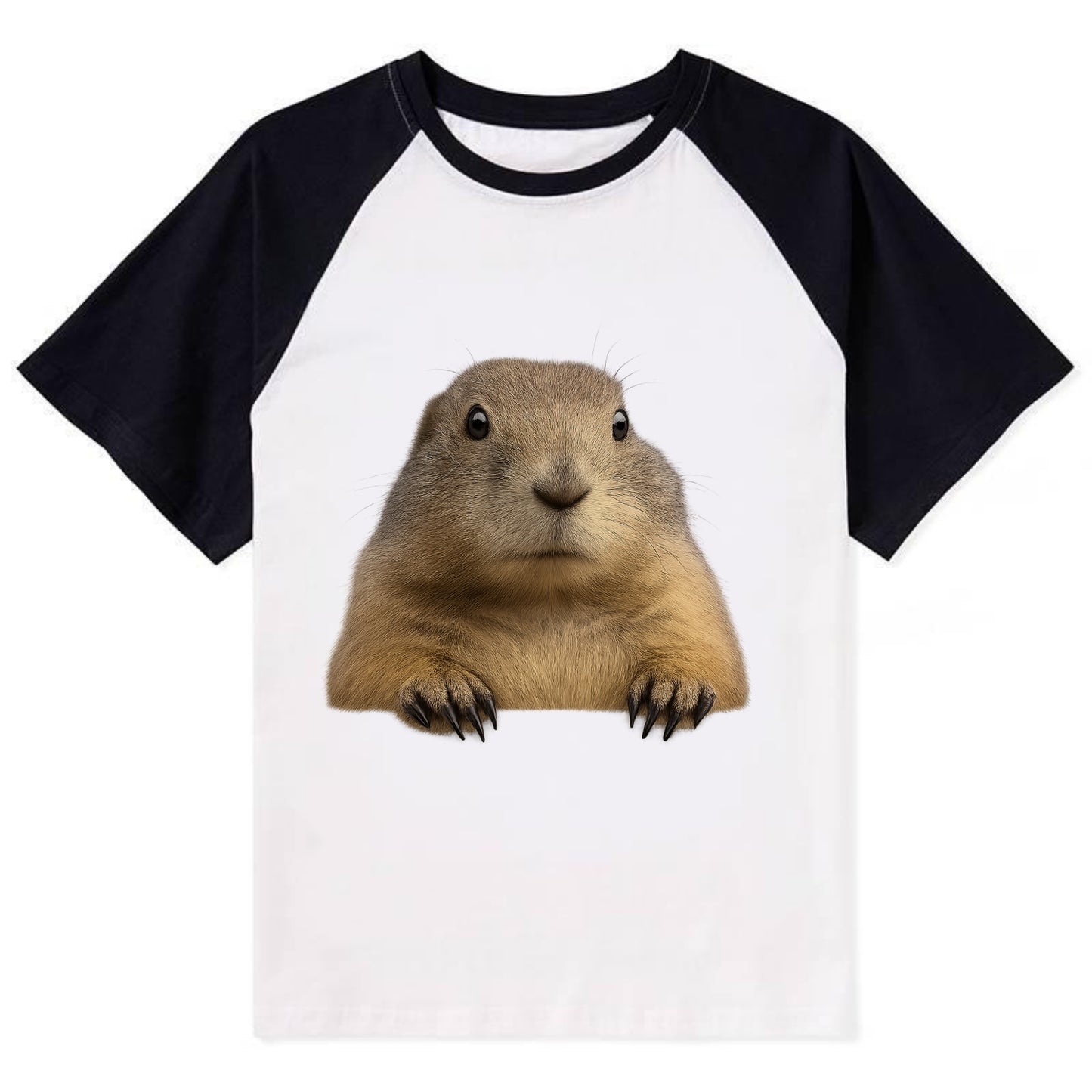 Prairie Dog  - Contrast Raglan T-shirt - Black
