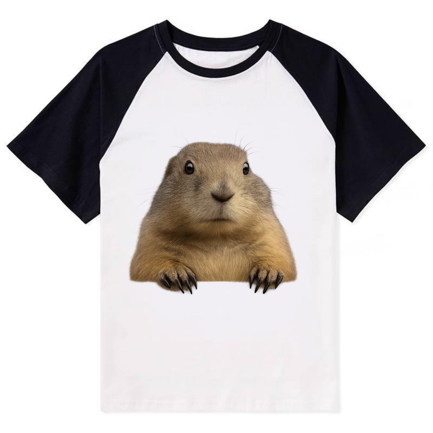 Prairie Dog  - Contrast Raglan T-shirt - Black