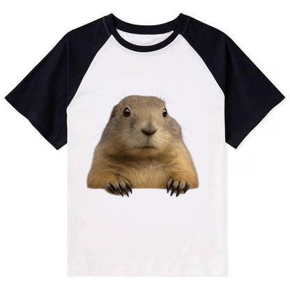 Prairie Dog  - Contrast Raglan T-shirt - Black