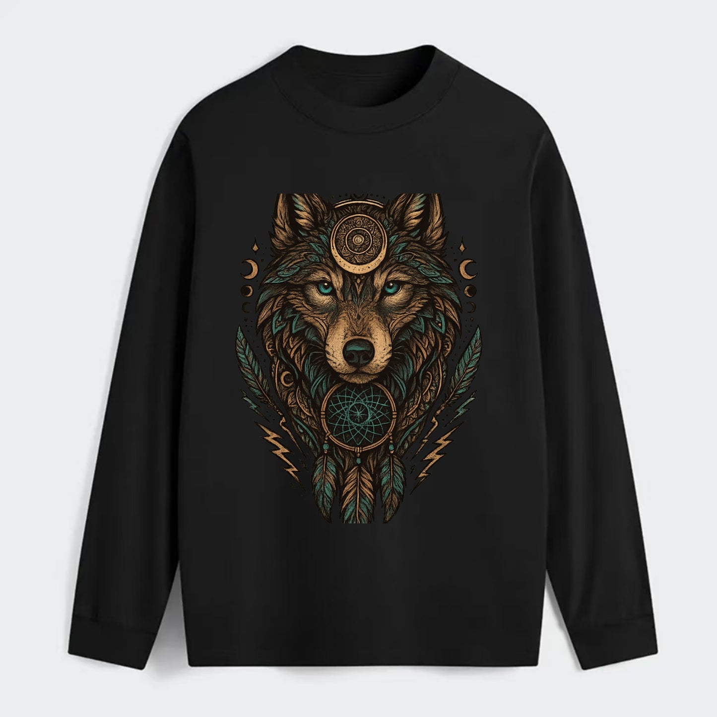 Storm Wolf Thunder  - Classic Long Sleeve Shirt - Black