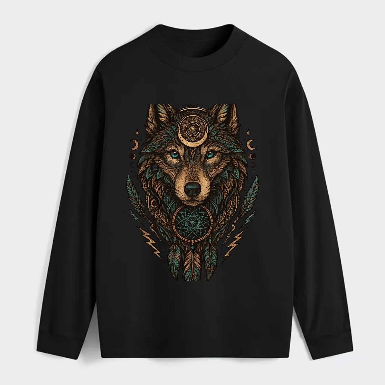 Storm Wolf Thunder  - Classic Long Sleeve Shirt - Black