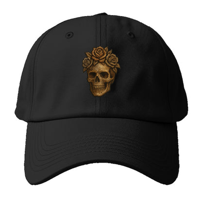 Skull and Roses  - Baseball Cap - Black