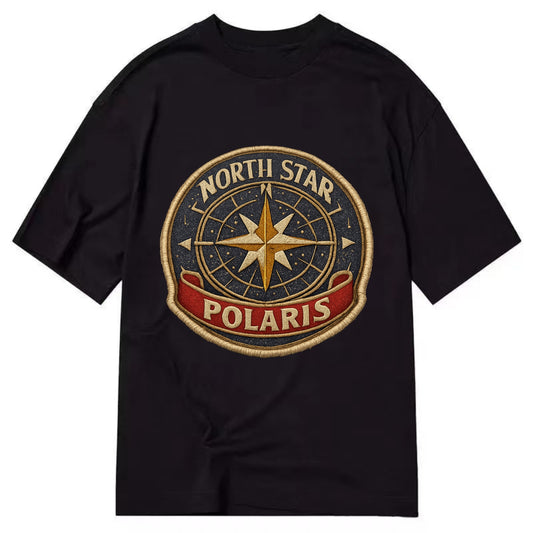 NORTH STAR POLARIS - guiding star in gold and white , navigation - Classic T-shirt - Black