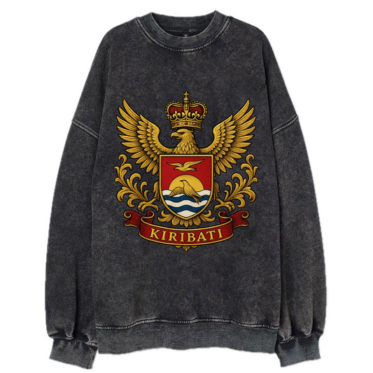 Kiribati Heritage Badge  - Vintage Sweatshirt - Black