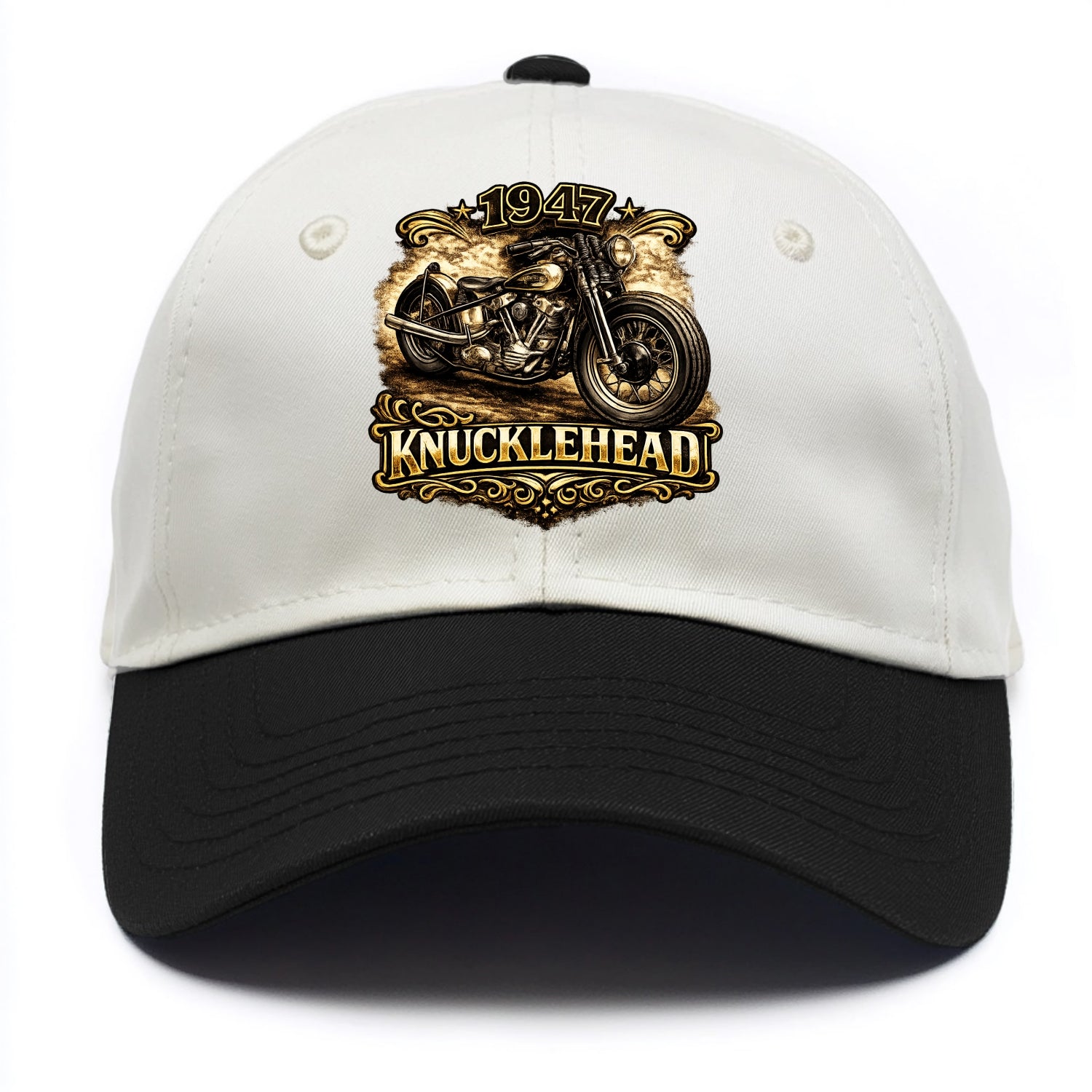 1947 Knucklehead Bobber - Two Tone Cap - Black
