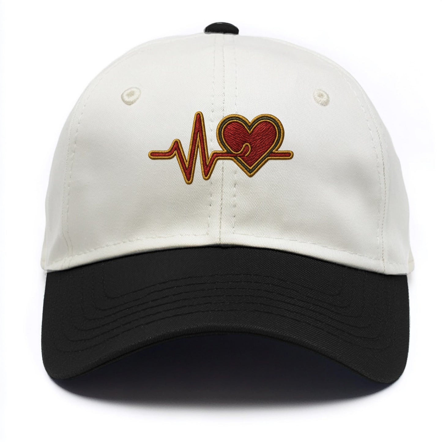 Heartbeat Line  - Two Tone Cap - Black