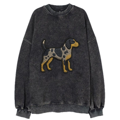 Bluetick Coonhound - Trendy spotted hound logo with prominent black border - Vintage Sweatshirt - Black