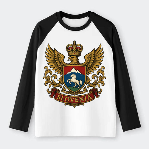 Slovenia Heritage Badge - Raglan Long Sleeve T-Shirt