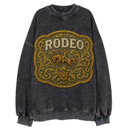 Rodeo Buckle  - Vintage Sweatshirt - Black
