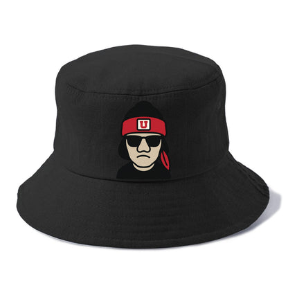 Salt Lake Ute wearing Utah beanie with U patch - Bucket Hat - Black