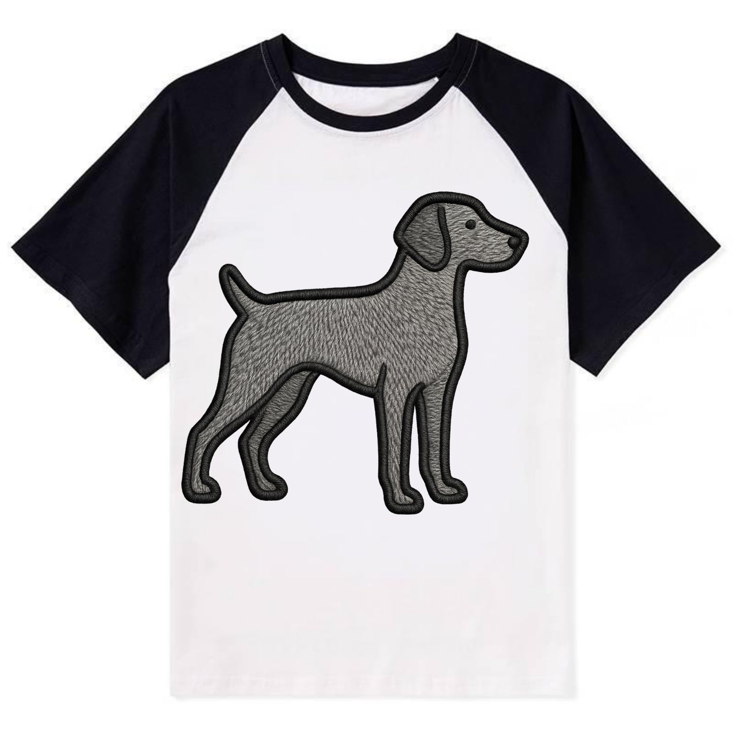 Weimaraner - Trendy gray ghost design wi - Contrast Raglan T-shirt - Black