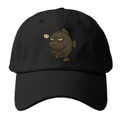 THE ANGLERFISH LURES DISAPPOINTMENT | Dark gray anglerfish with dim - Baseball Cap For Big Heads - Black