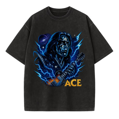 Cosmic Chrome Portrait - Vintage T-shirt - Black