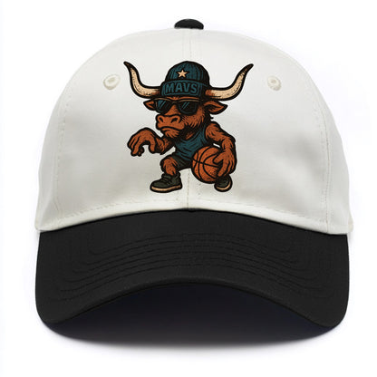 Texas Longhorn wearing Mavs beanie with lone star patch and wayfarer sunglasses - Two Tone Cap - Black