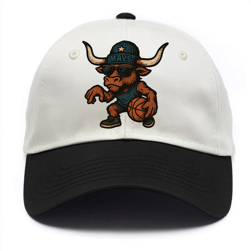 Texas Longhorn wearing Mavs beanie with lone star patch and wayfarer sunglasses - Two Tone Cap