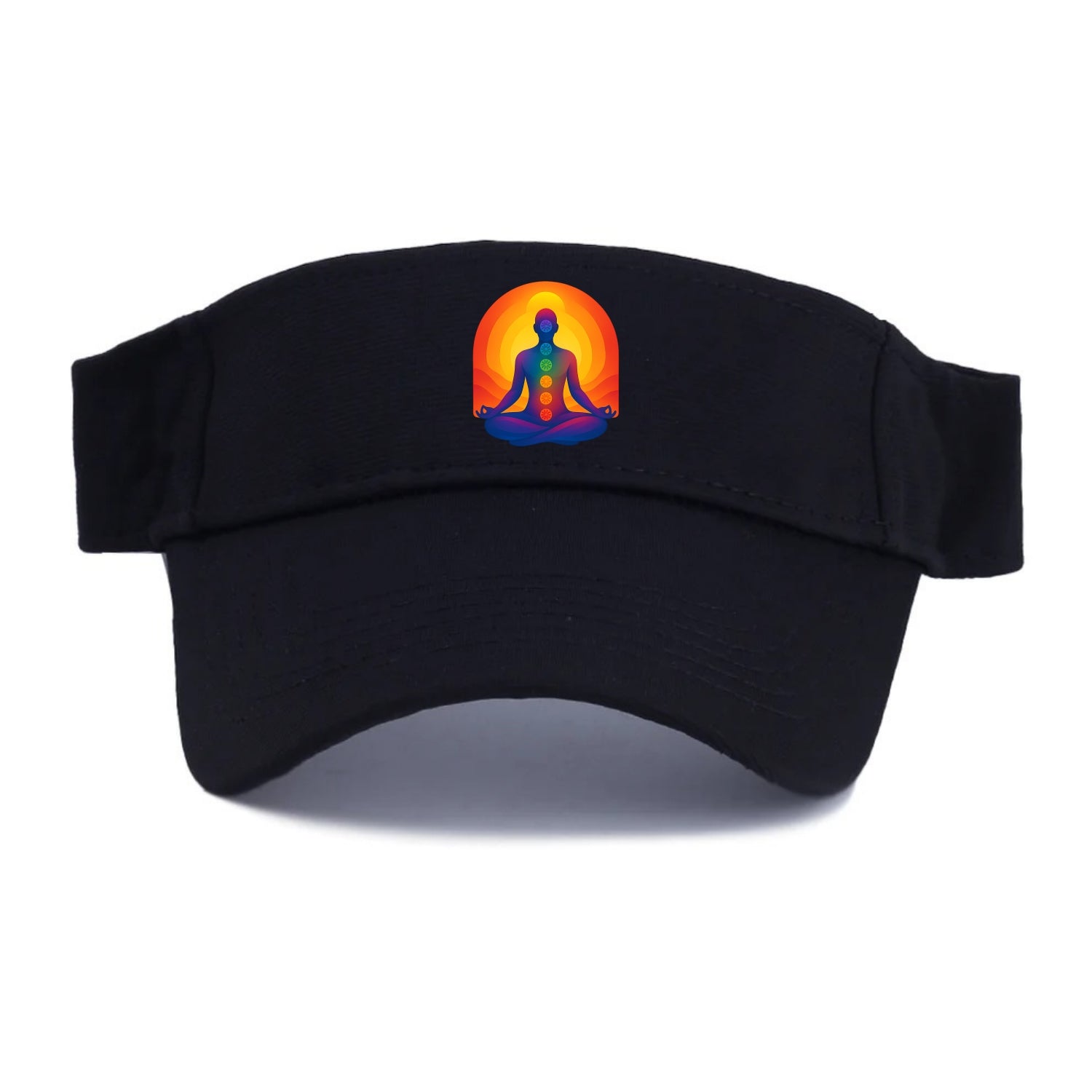 Sunset Meditation - Figure in lotus pose Visor - Black