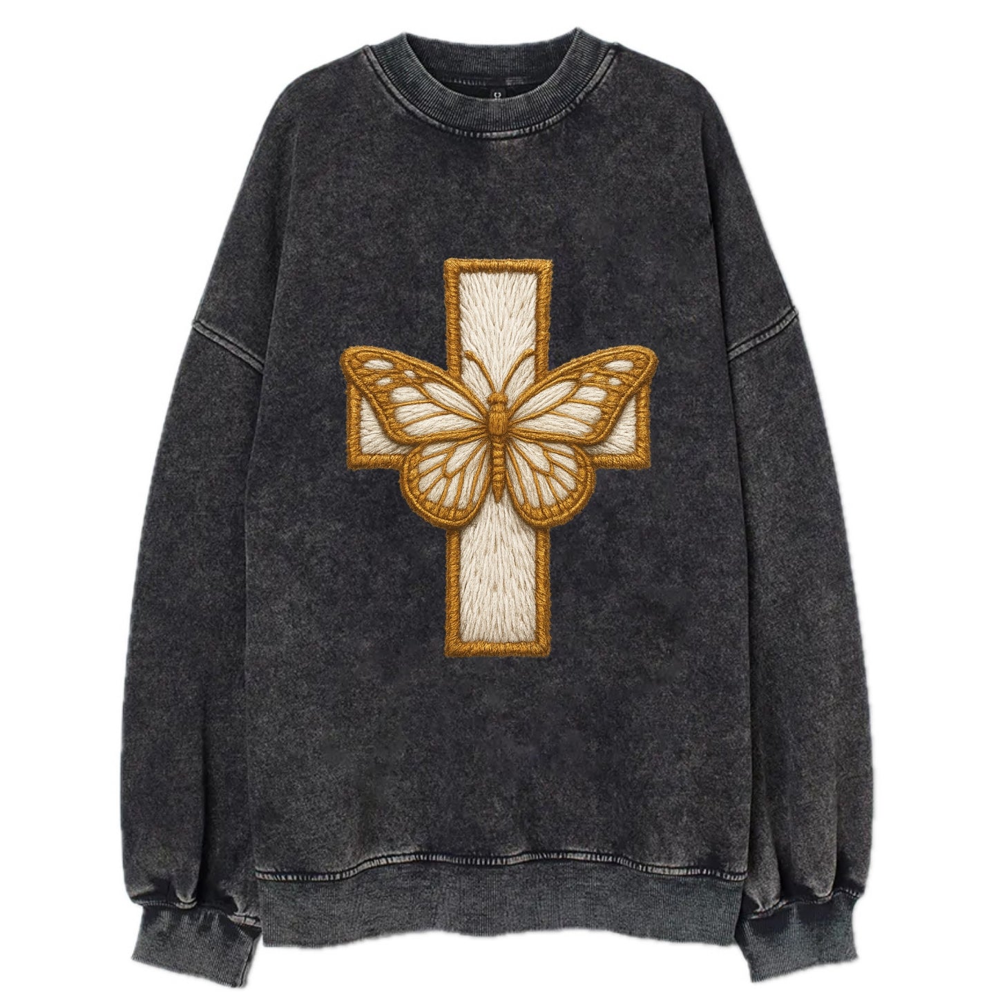 Resurrection Cross  - Vintage Sweatshirt - Black