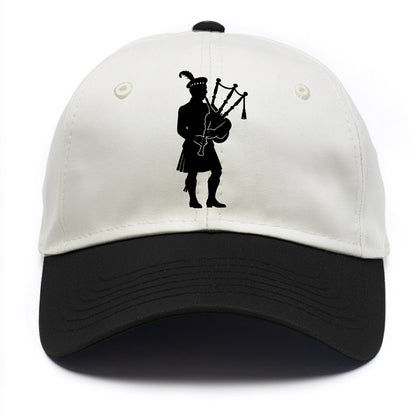 Bagpiper in traditional stance - Two Tone Cap - Black