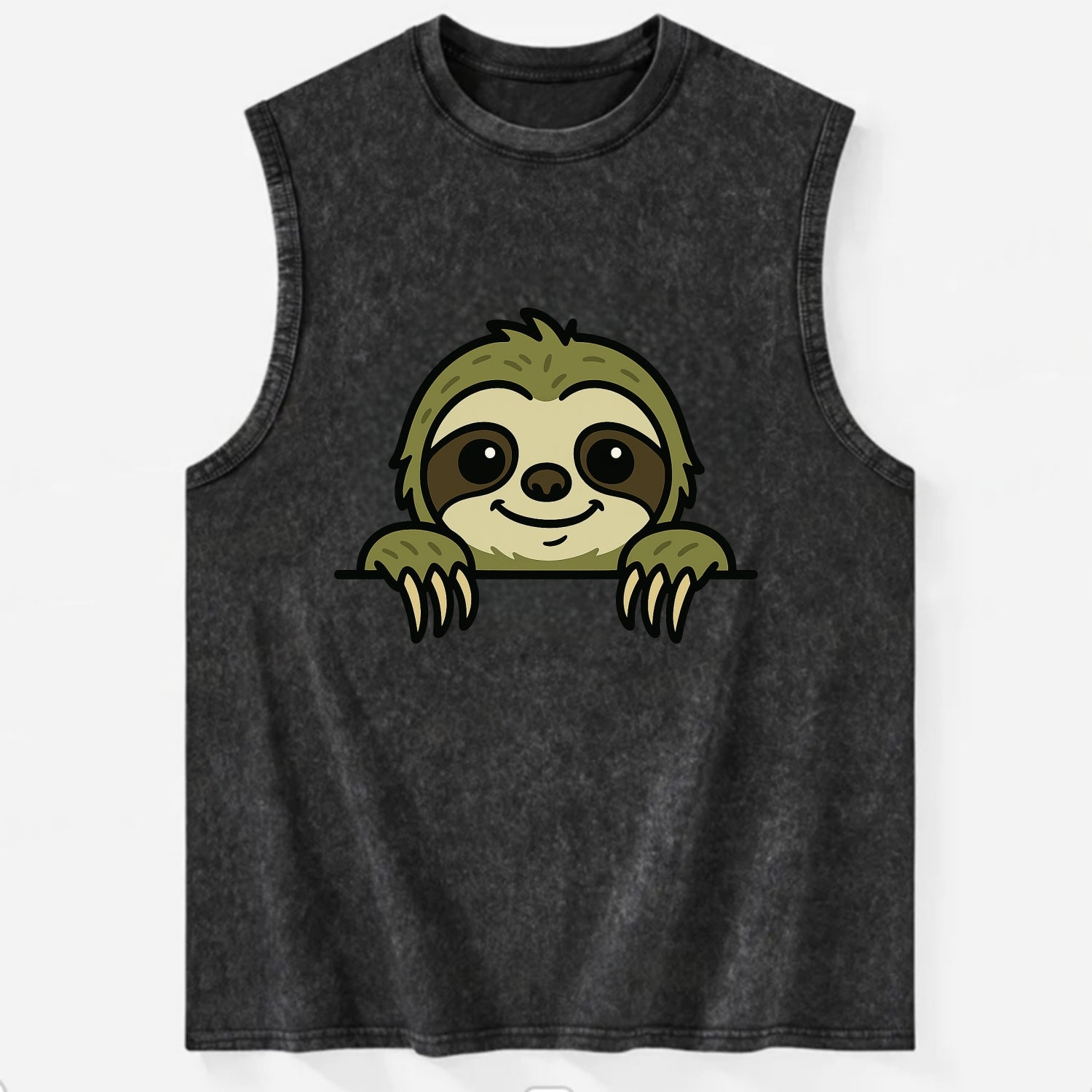 Sloth  - Vintage Washed Tank - Black