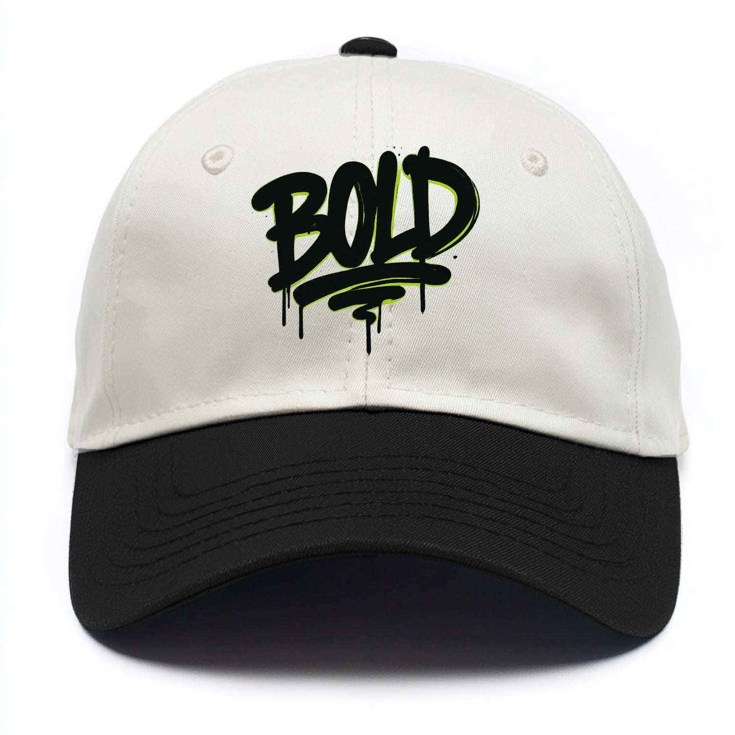 Bold typography design - "BOLD" - courageous, standing out - Two Tone Cap - Black