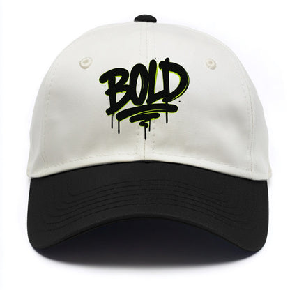 Bold typography design - "BOLD" - courageous, standing out - Two Tone Cap - Black