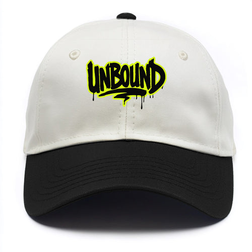 Bold typography design - UNBOUND - without limits, free from constraints - Two Tone Cap
