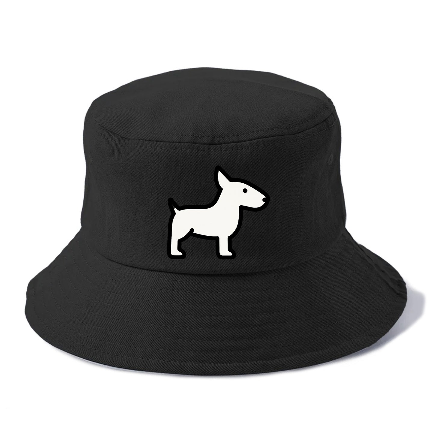 Bull Terrier - White egg-shaped head flat side profile - Bucket Hat - Black