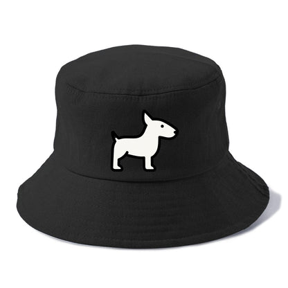Bull Terrier - White egg-shaped head flat side profile - Bucket Hat - Black