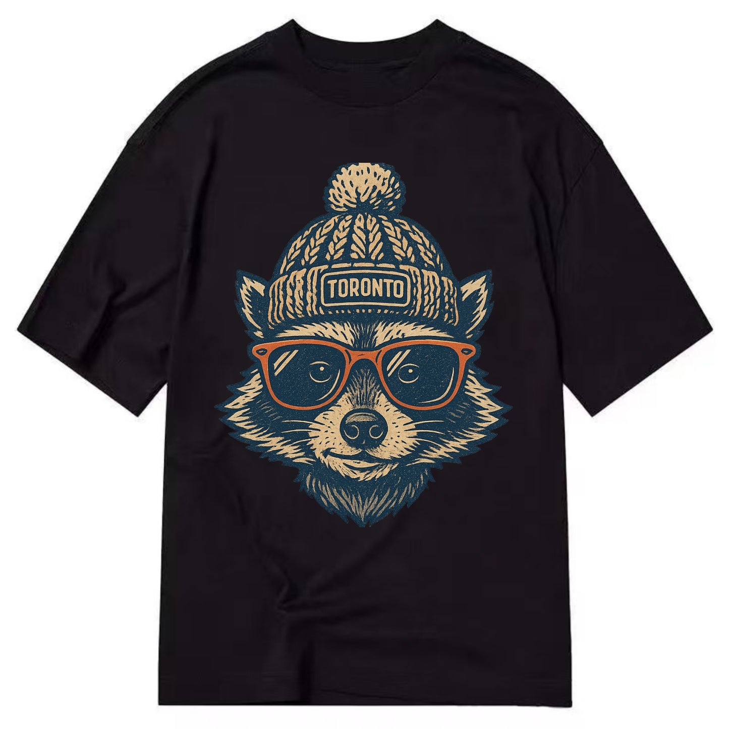 Toronto Raccoon wearing Toronto beanie w - Classic T-shirt - Black