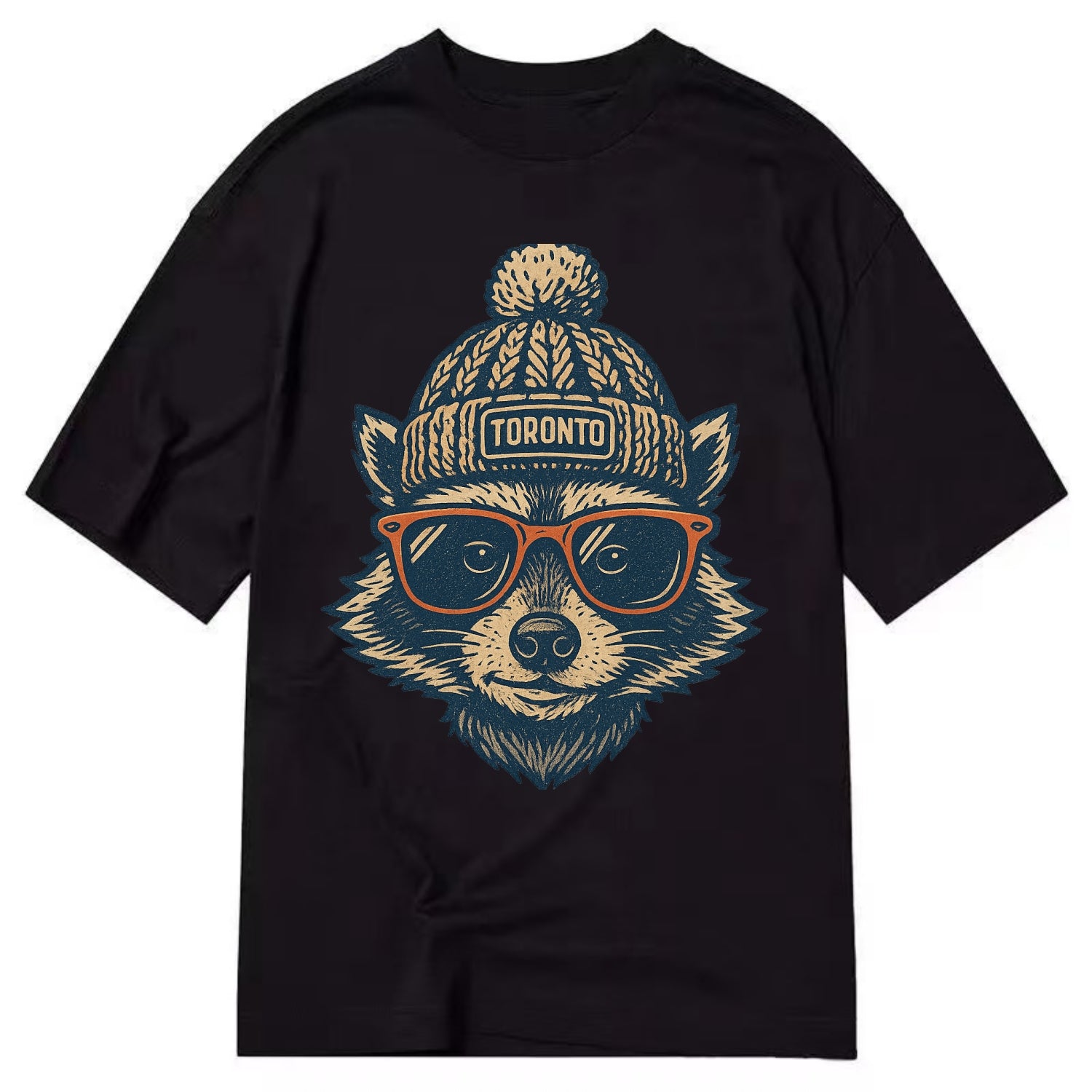 Toronto Raccoon wearing Toronto beanie w - Classic T-shirt - Black