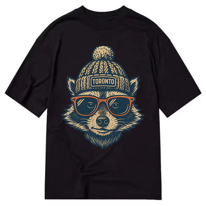 Toronto Raccoon wearing Toronto beanie w - Classic T-shirt - Black